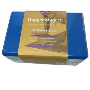 NEW Hugger Mugger Foam Yoga Block 4" Dense Firm Foam Blue